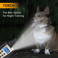 Hundehalsband mit Wiederaufladbarem Lithium-Akku, Wasserdichtes Anti-Bell-Trainingshalsband aus Kunststoff mit Taschenlampe