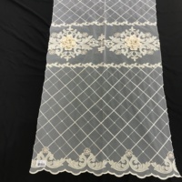 Rideau transparent brodé à fleurs 3D, nouveau design turc, 2020