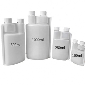 500ml HDPE Plastic <b>Dispenser</b> Double Dosing Twin Neck <b>Bottle</b> - Product Image 1