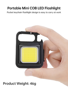 Mạnh mẽ mini LED Đèn pin xách tay Túi Keychain đèn USB sạc ngoài trời Cắm trại đa chức năng COB ánh sáng corkscrew - Product Image 4