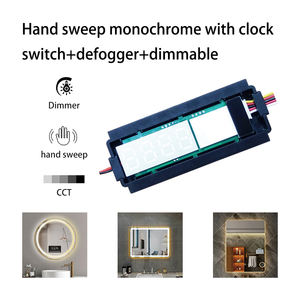Smart Home Badezimmers piegel mit monochromer Defogging-Uhr Berührungs sensorsc halter Hands can Integrierter induktiver Schalter - Product Image 2