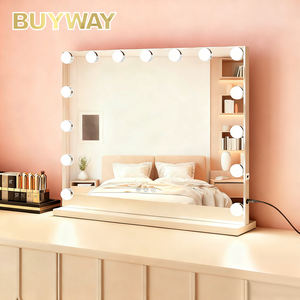 Großhandel Tisch-Kosmetikspiegel Schminkspiegel mit LED-Glühbirnen Quadratischer Hollywood-Spiegel LED-Lichtspiegel für Make-up 58x46cm - Product Image 1