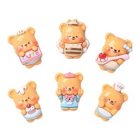 Accessoires en résine DIY sur le thème des animaux de dessin animé (ours de cuisine), pinces à cheveux faites à la main, breloques pour coques de téléphone et tasses