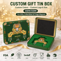 Boîte en étain rectangulaire personnalisée avec motif Couronne de Phénix pour objets de collection, aimants de réfrigérateur, emballages cadeaux, boîtes, logo personnalisé OEM ODM