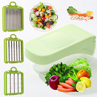 Mandoline Hachoir Manuel Réglable 9 1 Coupe-Fruits et Légumes Antidérapant PP Oignons Carottes Autres Légumes Trancheuse Julienne