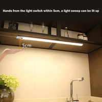KAVA Lampu Lemari Led Dapur, Lampu Cahaya Malam Sensor Gerak Inframerah 12V 5M Dapat Diisi Ulang USB