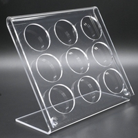 Support de Présentation en Acrylique Transparent à 9 Compartiments pour Pierres Précieuses