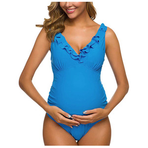 Grande taille haute qualité à lacets maillots de bain de maternité une pièce col en V <span class=keywords><strong>maillot</strong></span> de bain de grossesse maternité Bikini <span class=keywords><strong>maillot</strong></span> de bain <span class=keywords><strong>maillot</strong></span> de bain - Product Image 5