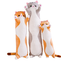 Jouets en peluche de grande taille pour la décoration de la maison, coussin de canapé, en forme de chat, doux et long