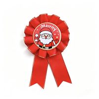 Broche personnalisable en satin tissé uni avec nœud rose pour fête de Noël, accessoires de boutonnière HS HS-MC