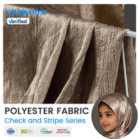 Tissu Hijab pour Enfants en Polyester Satiné à Carreaux et Rayures, Antistatique et Infroissable, Idéal pour le Quotidien et les Fêtes