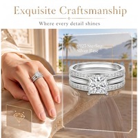 Bague en argent S925 plaqué or 18 carats avec moissanite, personnalisable en gros, bijoux et accessoires de luxe pour les cérémonies de fiançailles