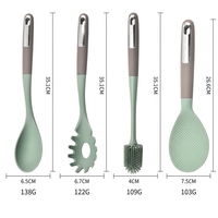 Ensemble de 8 ustensiles de cuisine en silicone, comprenant un passoire et une cuillère à soupe, pour la cuisine domestique, type spatule