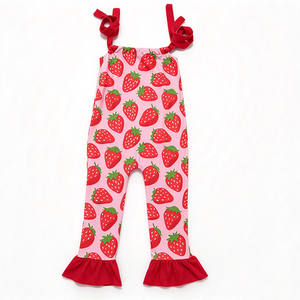 Mono de Bebé Niña con Estampado de Seda Láctea, con Volantes, OEM ODM, Personalizado, sin Mangas, de una Pieza - Product Image 2