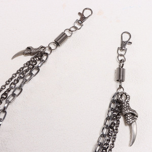 Chaîne de pantalon Yueli Eagle Claw, chaîne de taille Hip Hop multicouche en alliage de zinc couleur canon de fusil, chaîne de corps décontractée et tendance - Product Image 4