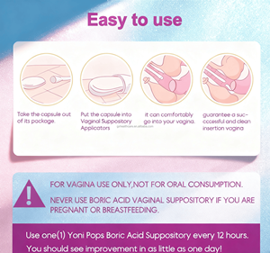 ยาเหน็บกรดบอริกสำหรับผู้หญิงผลิตภัณฑ์จากโยนีทางช่องคลอดโปรไบโอติกปรากฏขึ้นด้วยกรดบอริก - Product Image 6