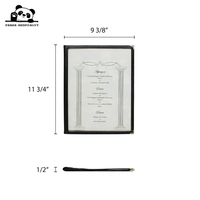 Menu en PVC transparent durable à trois panneaux avec 6 vues, coins décoratifs dorés, prix d'usine