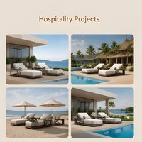 Chaise longue d'extérieur en aluminium pour piscine, plage, patio, hôtel, villa ou cour