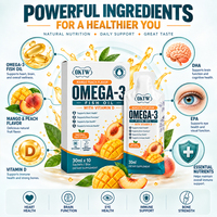 Complément alimentaire liquide d'huile de poisson oméga-3 avec vitamine D