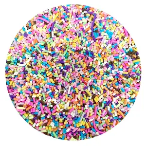 1kg/bag Colorful Short Cylindrical Polymer Hot Clay Sprinkles for DIY Crafts Tiny Cute plastic klei Slime Filling Accessories