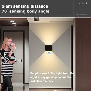 Schwarze LED-Wandleuchte für Wohn- und Schlafzimmer, 5W, USB-Ladefunktion, kabelloser Bewegungssensor, wiederaufladbar - Product Image 3