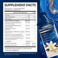 Complexe Cérébral Liposomal Liquide Oral Saveur Vanille 10ml Sachets Soutien Mémoire et Concentration Marque Privée OEM Formule Personnalisée Supplément