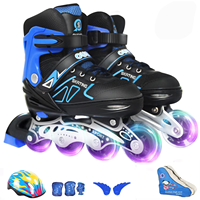 Patins à roulettes en tissu PU souple pour adultes et enfants avec roues en rangée unique pour la course de vitesse, réglables