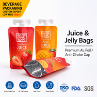 Pochette à bec verseur imprimée sur mesure avec bouchon anti-étouffement, sachet stand-up en aluminium pour emballage de jus, boissons bio et gelées à presser