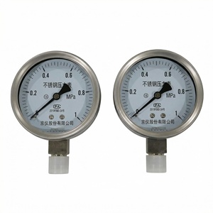 Manomètre en acier inoxydable anti-corrosion, cadran de 100 mm, instrument de mesure du gaz pour le traitement des eaux pétrochimiques - Product Image 1