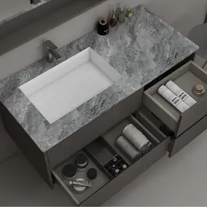 Yeni tasarım katı ahşap armoire de toilette vanity mobilya modern banyo dolabı