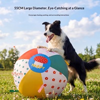 Juguete para Perros, Pelota Rodante Gigante de Tela Oxford con Diseño de Dibujos Animados, Juguete Interactivo para Exteriores para Razas Medianas/Grandes, Border Collies, Golden Retriever