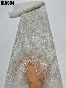 Neueste große Perlen Spitze mit bunten glänzenden Pailletten <span class=keywords><strong>George</strong></span> Seide Blume Stein Perlen Spitze für afrikanische Party und Hochzeits kleid - Product Image 2