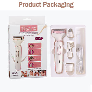 Épilateur Électrique Rechargeable 4-en-1 <span class=keywords><strong>pour</strong></span> Femmes : Rasoir Visage, Tondeuse Nez, Corps et Sourcils - Product Image 6