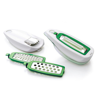 Handmatige, eenvoudige, mini multi-corn peeler, kaas-, knoflook- en gemberrasp met roestvrijstalen messen voor dagelijks gebruik