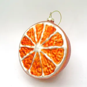 Benutzer definierte Weihnachts glas Ornament 8cm Glas Orange Form Ornamente Weihnachts glas Baum Dekoration