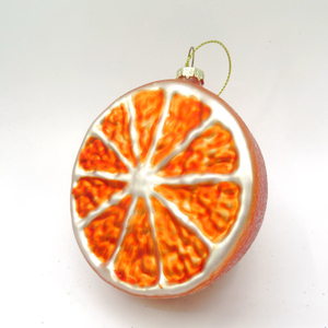 Custom Christmas Glass Ornament 8cm Glass Orange Shape Ornaments Christmas Glass Tree Decoration