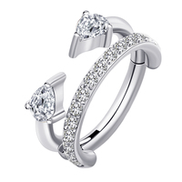 Bijou de piercing en titane ASTM F136 Eternal Metal, anneau segmenté articulé pavé de zircone cubique, cadeau de mariage pour enfants, bijou corporel