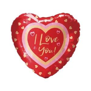 Mini Heart Shaped I Love You Pink Stripes And Hearts 10 Inch Foil Balloon For Happy Valentines Day Decoration