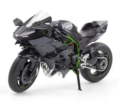 Литой под давлением 1:9 Kawasaki Ninja H2R мотоцикл со звуком и светом переднее колесо рулевое Украшение Металлическая Модель мотоциклетная модель из сплава