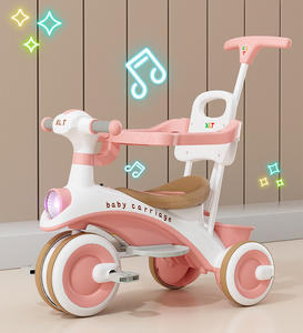 <span class=keywords><strong>Tricycle</strong></span> à pédales pour enfants, poussette bébé, trotteur garçon fille, poussette d'apprentissage anti-basculement, poussette enfant - Product Image 6