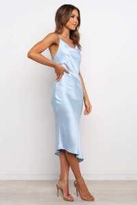 Vestido largo de satén con tirantes finos y cuello de vaca, vestido de graduación multicolor, corte bies - Product Image 5