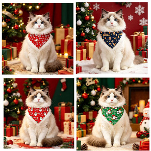 Yisi - Baberos Triangulares Navideños para Mascotas, Bufandas Decorativas para Perros y Gatos, Moda Navideña de Invierno - Product Image 2