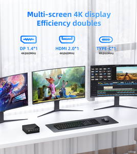 Mini Computadora de Escritorio AMD <span class=keywords><strong>Ryzen</strong></span> R7-5800H, Doble HDMI+DP, Pantalla Triple, 2*2.5G LAN, Barebone, Oficina, Hogar, 12V, Mini PC Portátil - Product Image 4