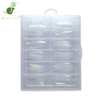 SunelPort - Puntas de Uñas de Cristal para Decoración de Uñas D10, 120 Piezas, Pre-diseñadas, con Logotipo Personalizado, Forma Ovalada/Cuadrada, Transparentes, Sin Papel