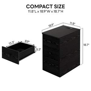 <strong>Narrow</strong> <strong>Bedside</strong> <strong>Table</strong> with Night Light 3 Drawers Charging Station USB Port and Socket Product Type Nightstands - Product Image 3