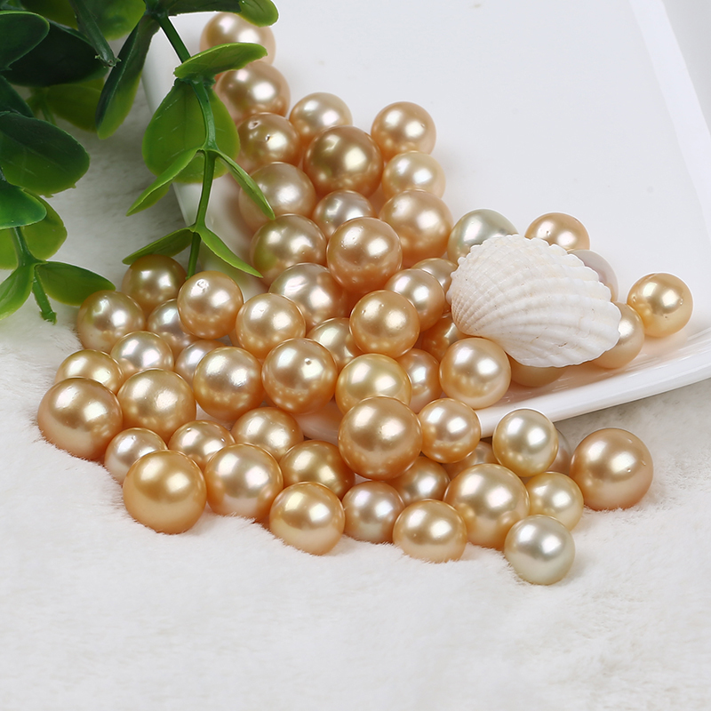Natural White South Sea Baroque Pearl Loose Beads - 11-12mm, Center-Drilled, 14.5" Strand