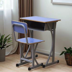 Juego de mesa de estudio para niños de diseño moderno con silla Escritorio de estudio de metal para uso escolar - Product Image 4