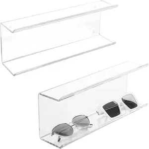 Supporto per occhiali da sole in acrilico trasparente Premium supporto per occhiali da appendere organizzatore per occhiali espositore in plastica trasparente acrilica con bordo angolato