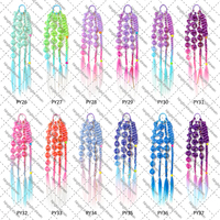 Nouveautés : Extensions de cheveux tressées à la main en crochet, faciles à poser, pré-étirées, effet bulle, colorées, pour queue de cheval d'enfants