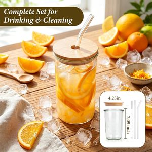Tapón de Bambú para Vasos de Vidrio con Orificios para Pajitas, para Vasos de Cerveza de 16 Onzas, Boca Regular, Antipolvo, Capacidad Personalizable - Product Image 6